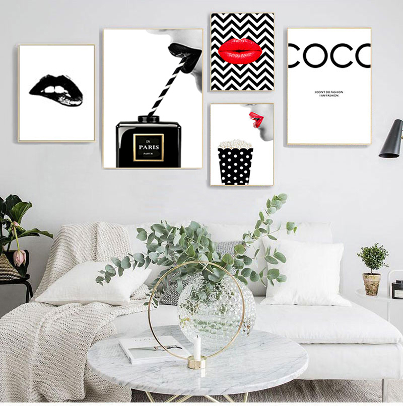 Vintage Fashion Prints For Wall - Posters Prints Vintage Canvas Painting Black