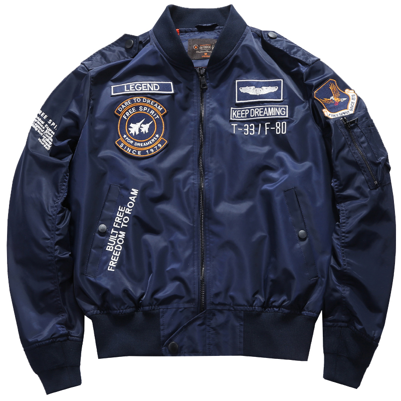 Varsity Jacket Wool - Men's Spring Tactical Army MA-1 Flight