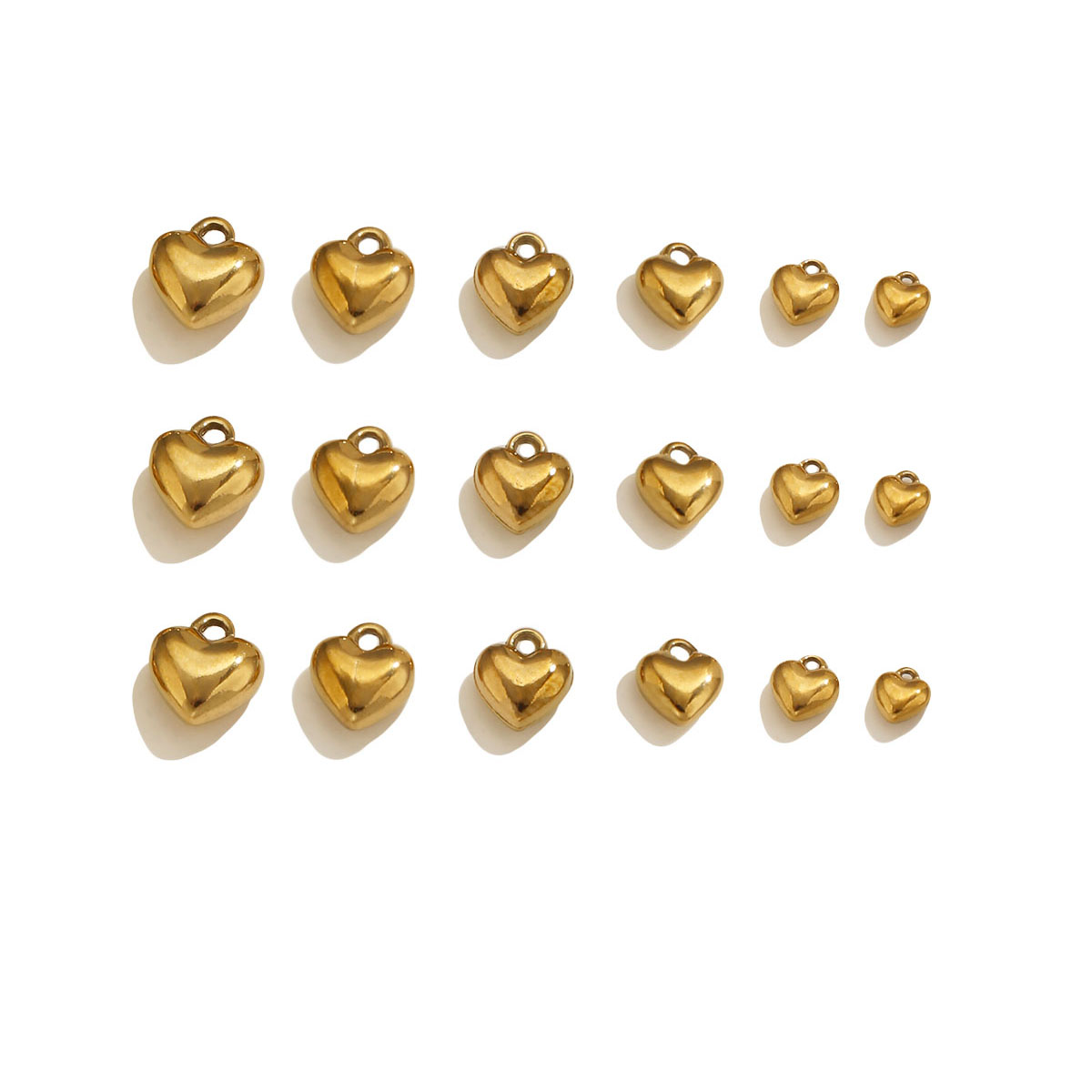Vintage Fashion Earrings - 20Pcs 3D Solid Heart Charm 18K