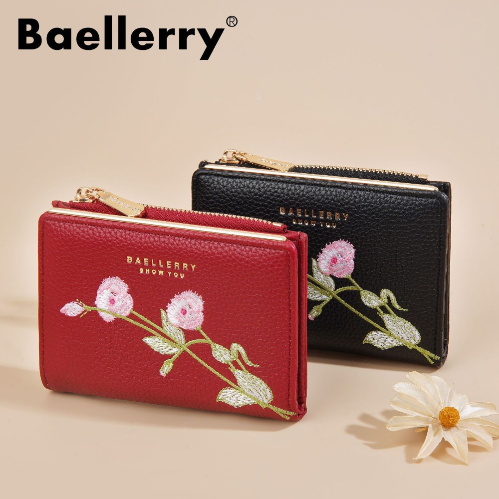 Vintage Fashion Postcards - Baellerry Women's Short Leather Wallets Flower