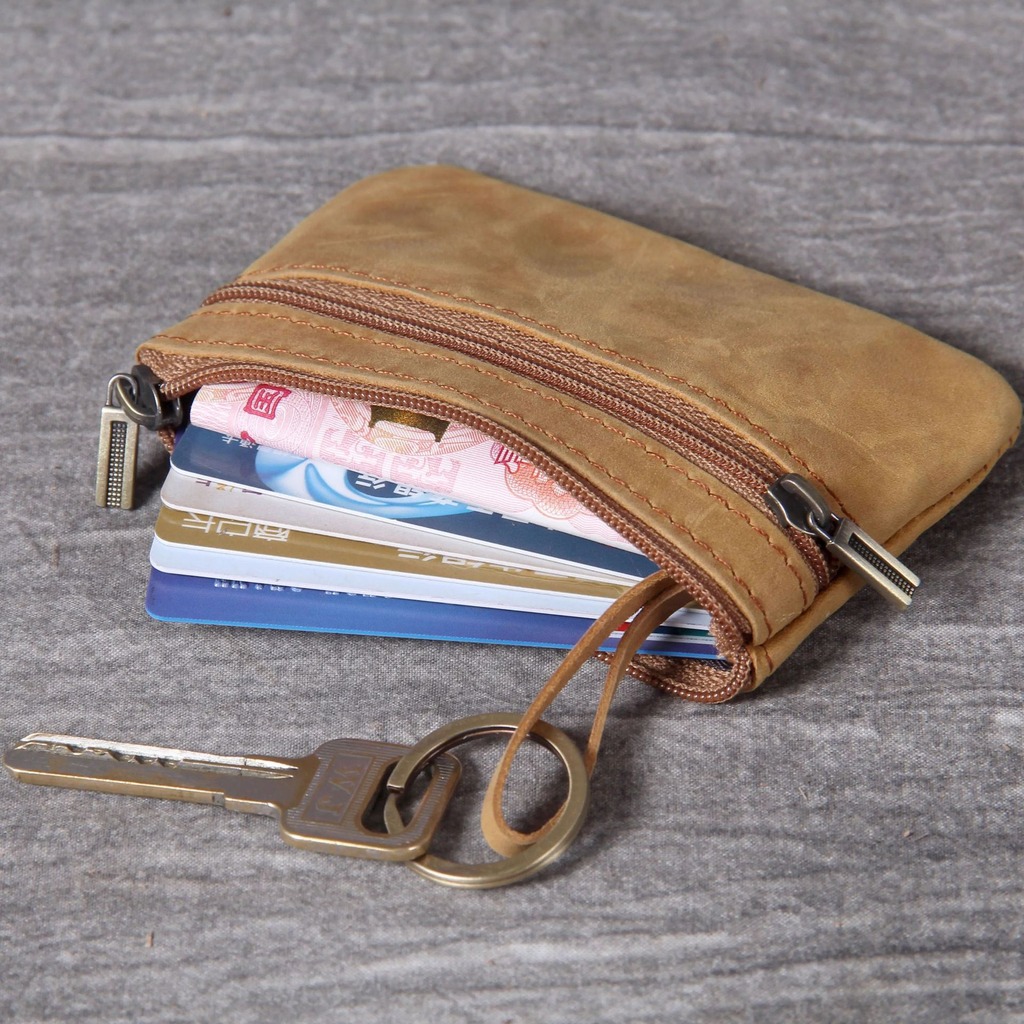 Vintage Fashion Postcards - Leather Wallet Vintage Coin Purse Genuine