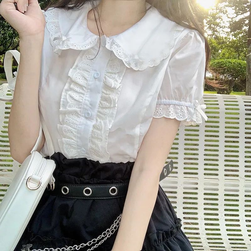 Vintage Fashion Japan - Deeptown Kawaii Lolita Blouses White Women