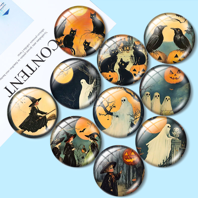 Vintage Fashion Earrings - Vintage Halloween 12/18/20/25mm glass cabochon bracelet