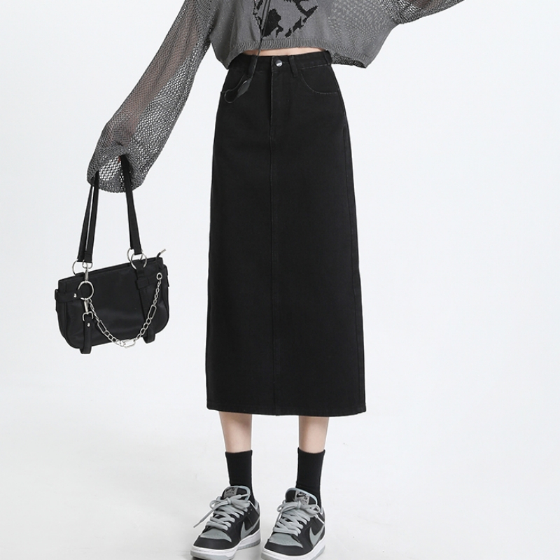 FINEWORDS Vintage Pink Denim L - Denim Skirt Midi Vintage ulasan dan harga