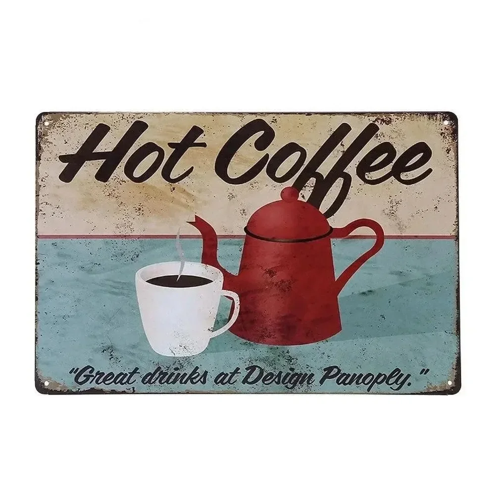 Plaque Metal Signs Drink Coffe - Vintage Fashion Posters ulasan dan harga