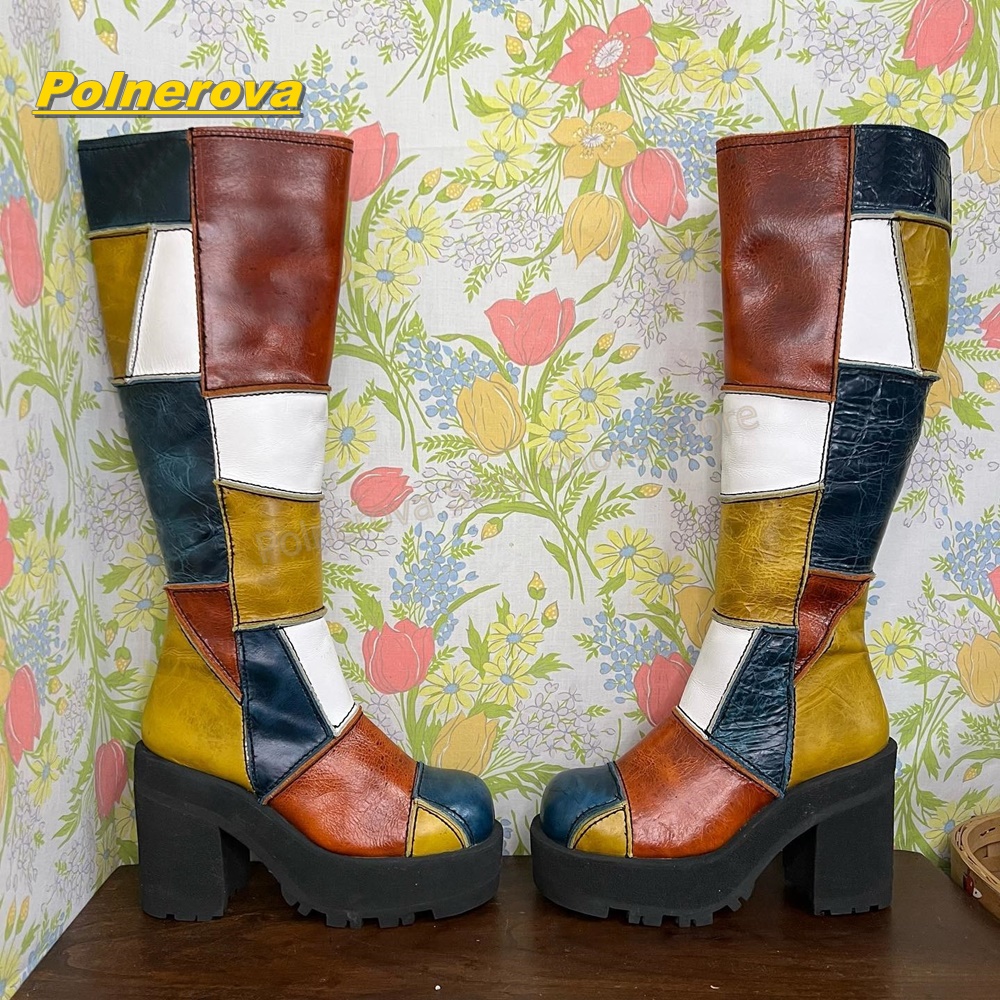 Women Retro Patchwork Leather  - Vintage Fashion Streetwear ulasan dan harga