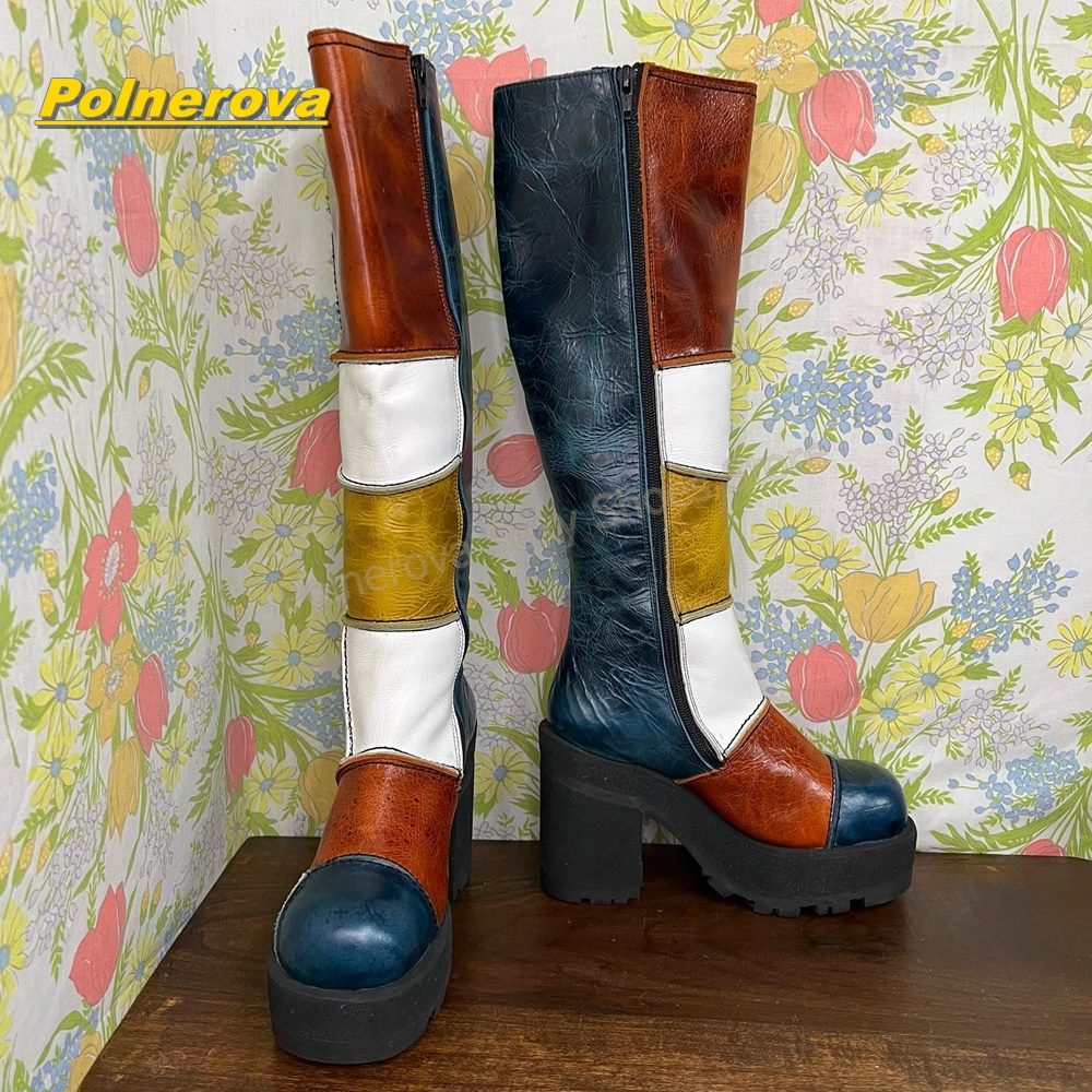 Women Retro Patchwork Leather  - Vintage Fashion Streetwear ulasan dan harga