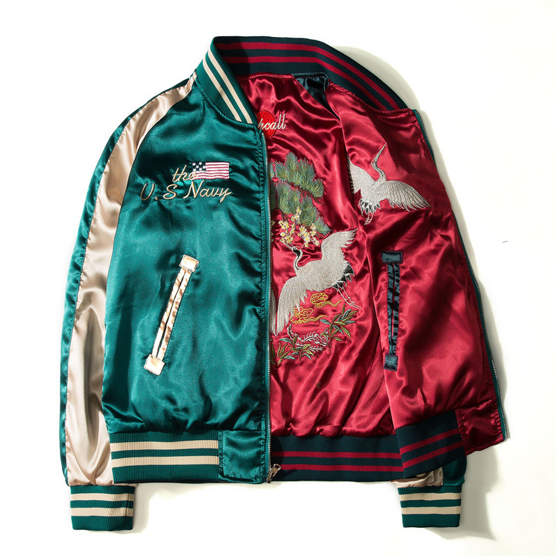 Reversible Baseball Jacket Men - Varsity Jacket Wool ulasan dan harga