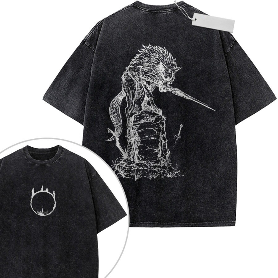 Unisex Washed Black Vintage T- - Fashion Y Vintage ulasan dan harga