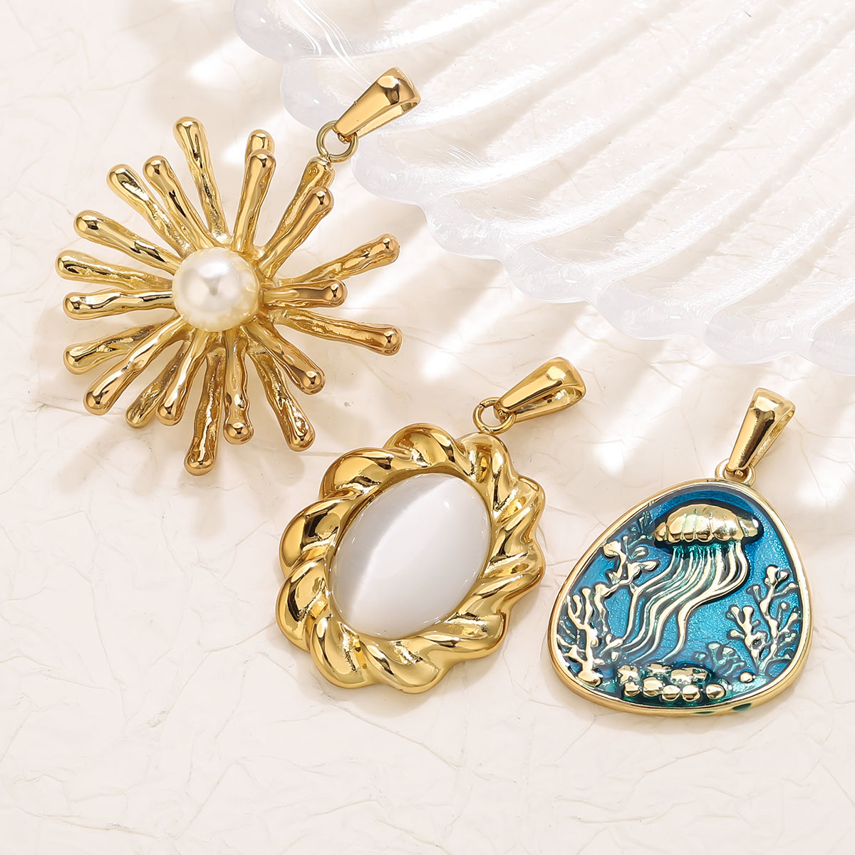 1Pcs 18K Gold Plated Stainless - Vintage Fashion Jewelry Necklaces ulasan dan harga