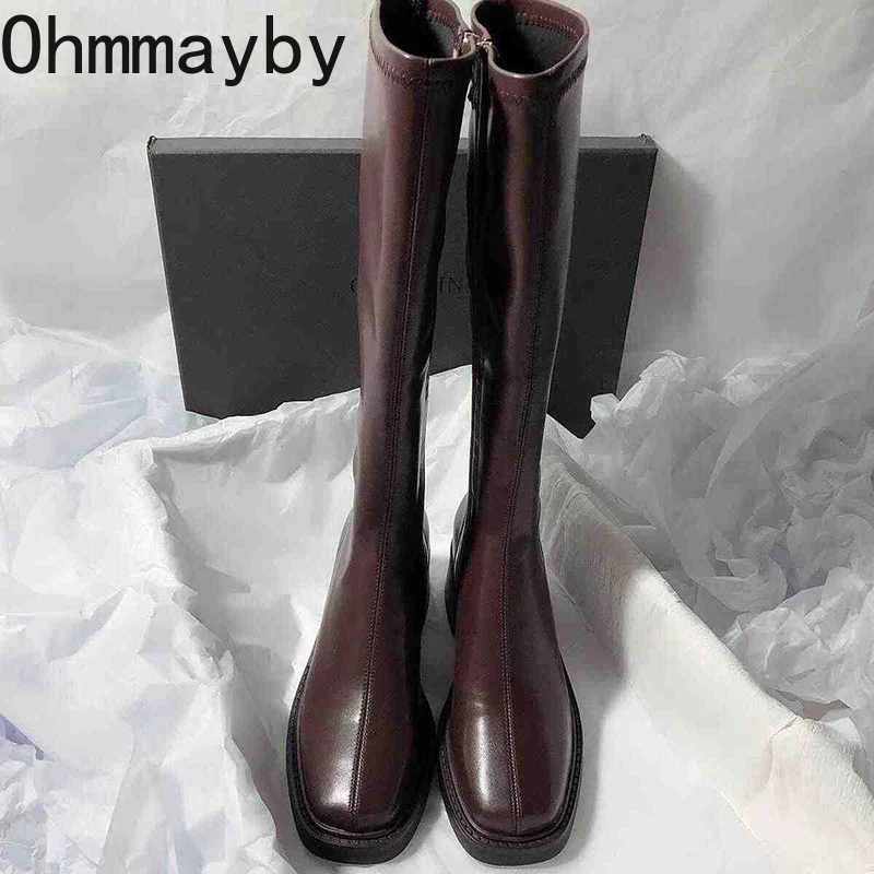 Vintage Thick Heel Women Knee  - Vintage Fashion De ulasan dan harga
