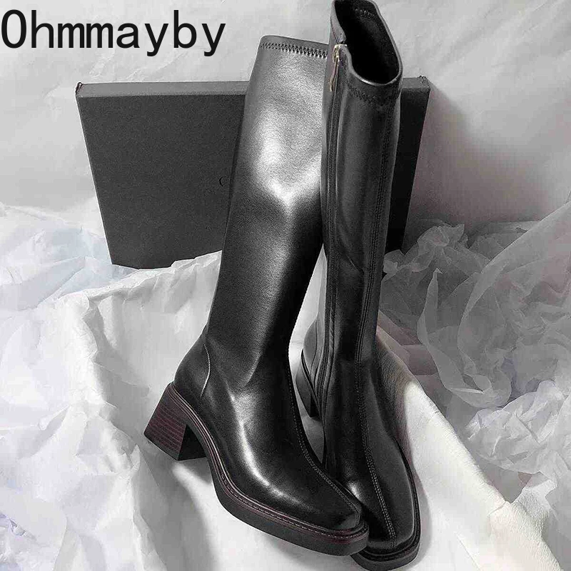 Vintage Thick Heel Women Knee  - Vintage Fashion De ulasan dan harga