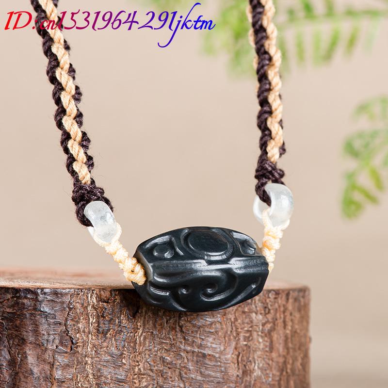 Hetian Jade Carve Bead Pendant - Vintage Fashion Jewelry Necklaces ulasan dan harga