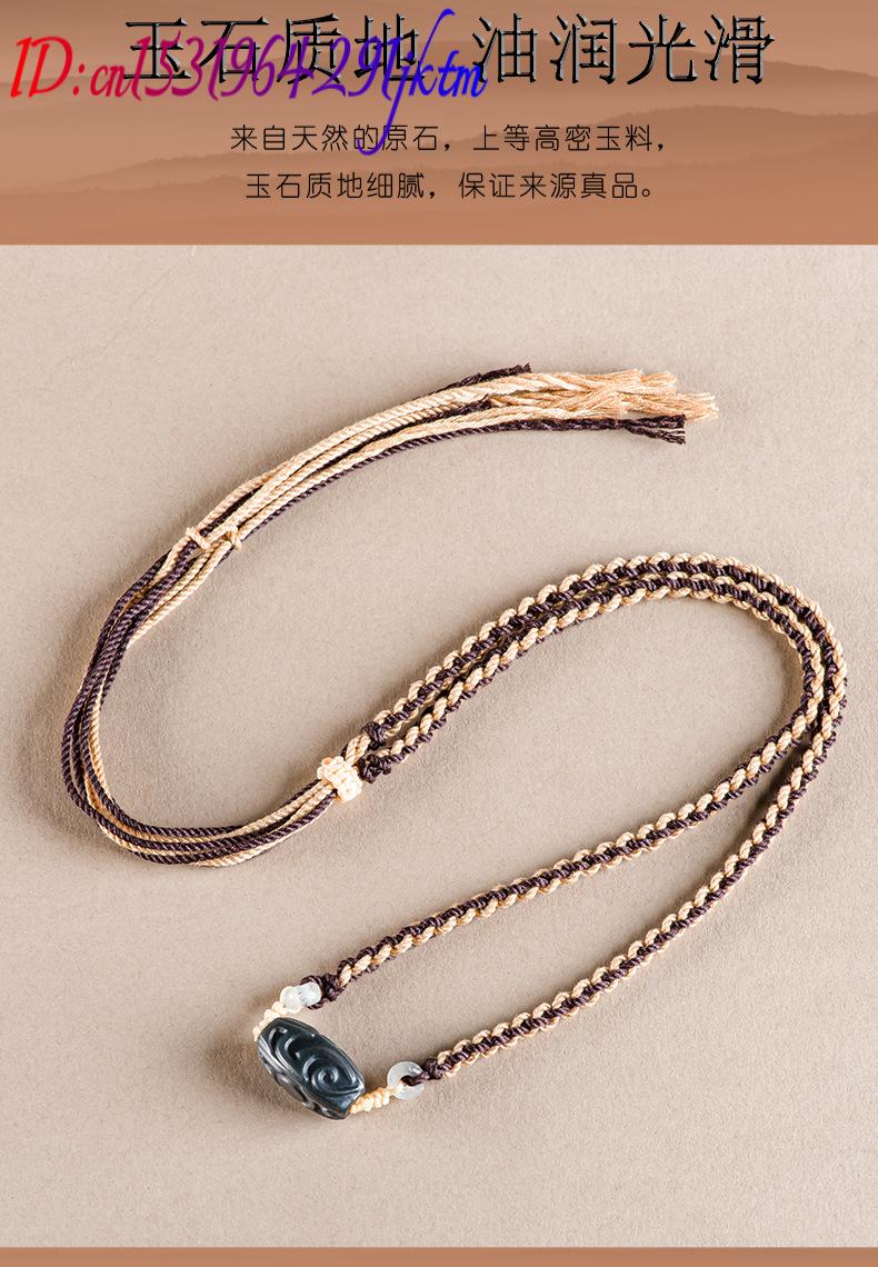 Hetian Jade Carve Bead Pendant - Vintage Fashion Jewelry Necklaces ulasan dan harga