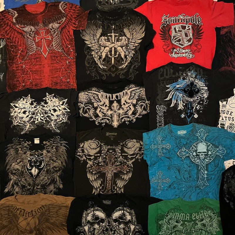 Flea Market Affliction T-shirt - Vintage Fashion Market ulasan dan harga