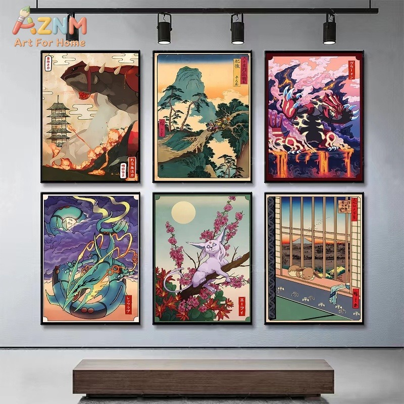 AZNM Ukiyo-e Style Pokemon Gro - Vintage Fashion Japan ulasan dan harga