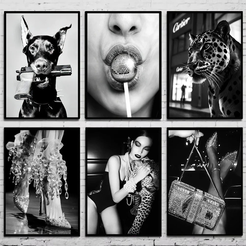 Black and White Fashion Vintag - Vintage Fashion Prints For Wall ulasan dan harga
