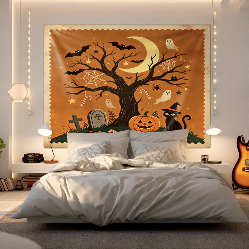 Vintage Halloween Print Tapest - Vintage Fashion Prints For Wall ulasan dan harga