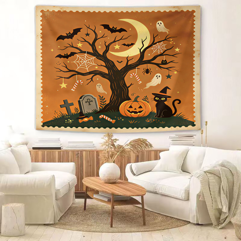 Vintage Halloween Print Tapest - Vintage Fashion Prints For Wall ulasan dan harga
