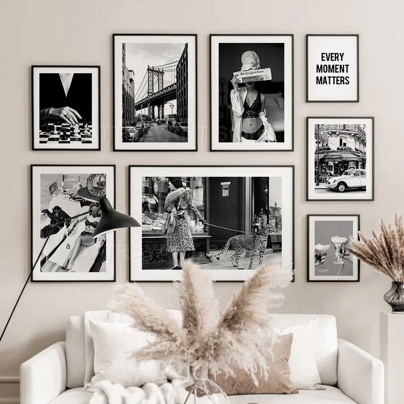 Black and White Vintage Wall A - Vintage Fashion Prints For Wall ulasan dan harga