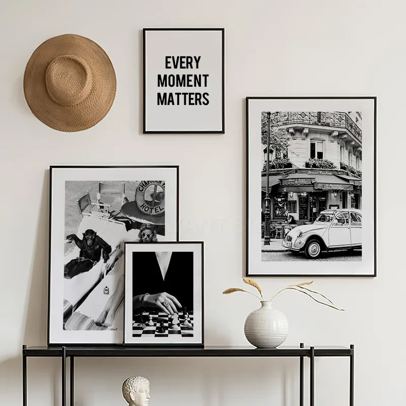Black and White Vintage Wall A - Vintage Fashion Prints For Wall ulasan dan harga