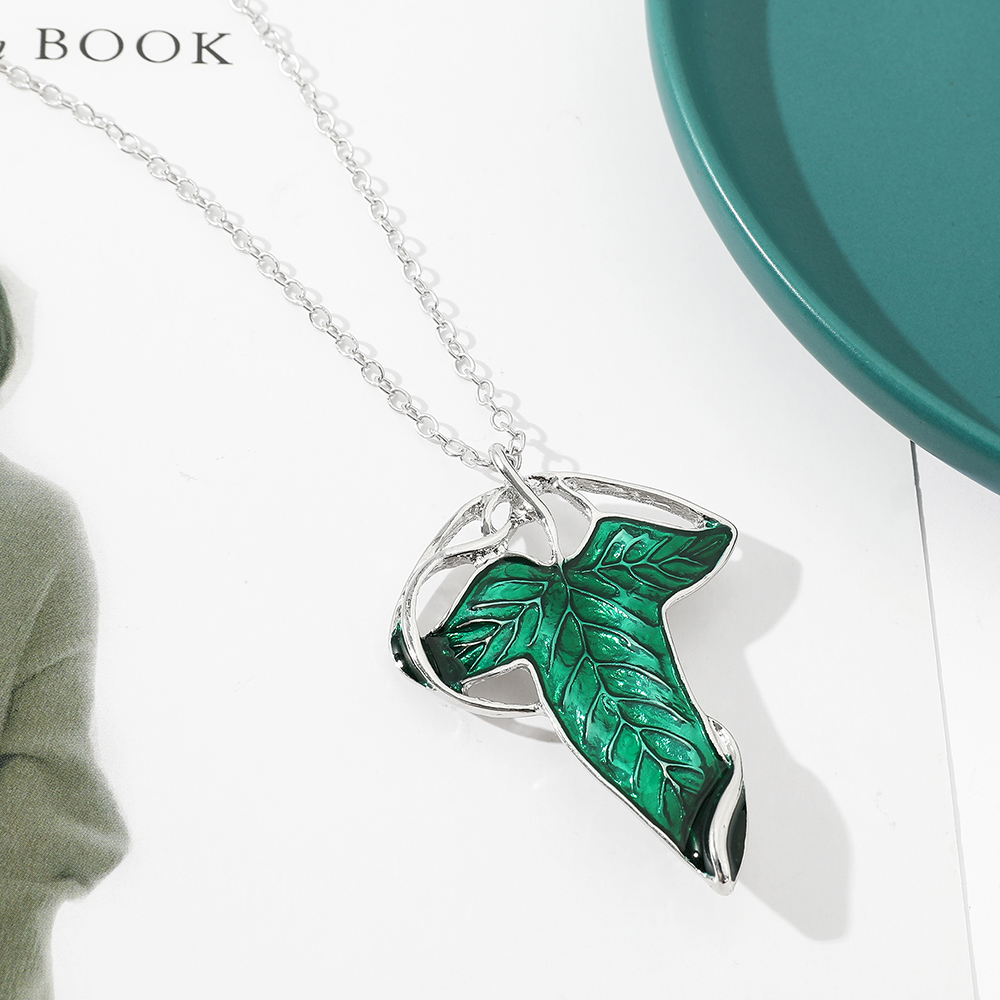 Vintage Green Leaf Pendant Nec - Vintage Fashion Jewelry Necklaces ulasan dan harga