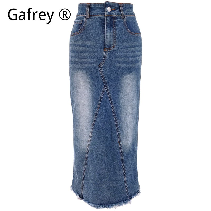 Women Denim Midi Skirt High Wa - Denim Skirt Midi Vintage ulasan dan harga