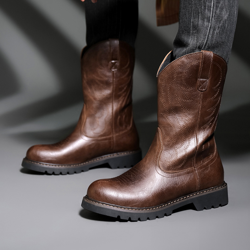 Fashion Mens Cowboy Boots New  - Vintage Fashion De ulasan dan harga