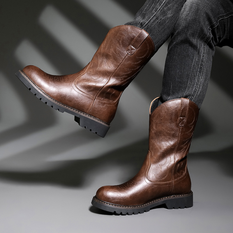 Fashion Mens Cowboy Boots New  - Vintage Fashion De ulasan dan harga
