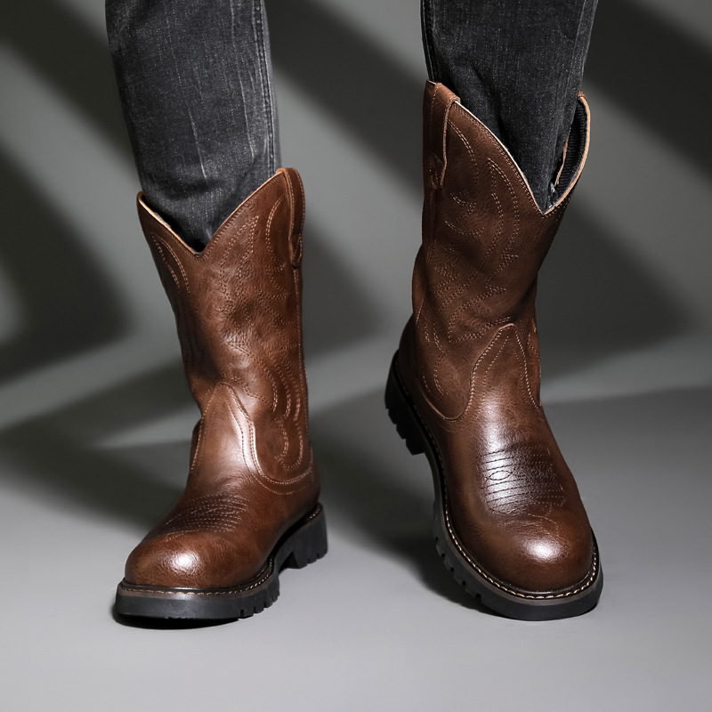 Fashion Mens Cowboy Boots New  - Vintage Fashion De ulasan dan harga