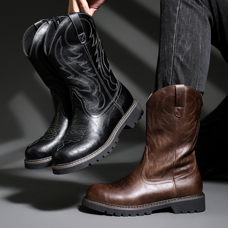 Fashion Mens Cowboy Boots New  - Vintage Fashion De ulasan dan harga