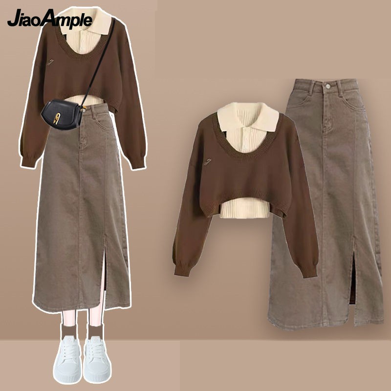Women Spring Autumn New Vintag - Denim Skirt Midi Vintage ulasan dan harga