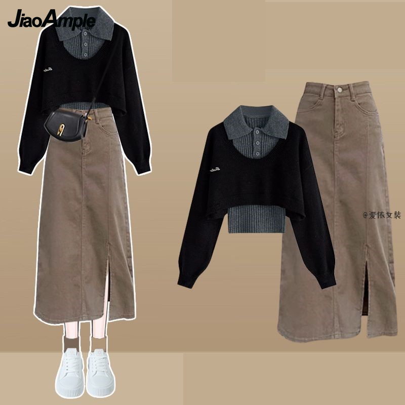 Women Spring Autumn New Vintag - Denim Skirt Midi Vintage ulasan dan harga