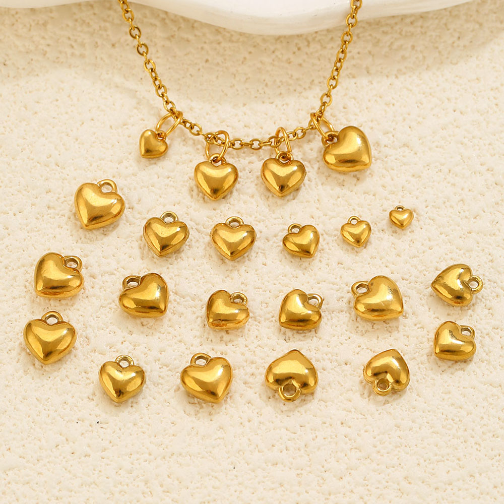 20Pcs 3D Solid Heart Charm 18K - Vintage Fashion Earrings ulasan dan harga