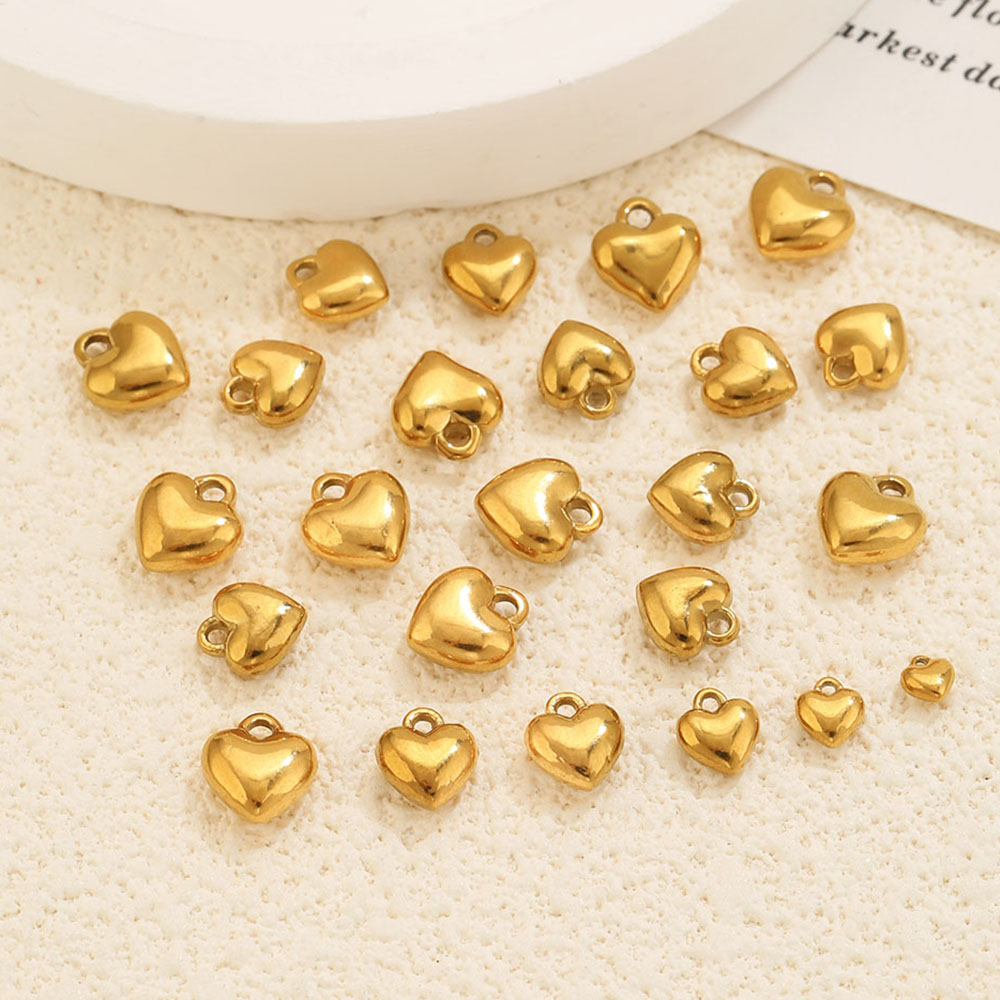 20Pcs 3D Solid Heart Charm 18K - Vintage Fashion Earrings ulasan dan harga