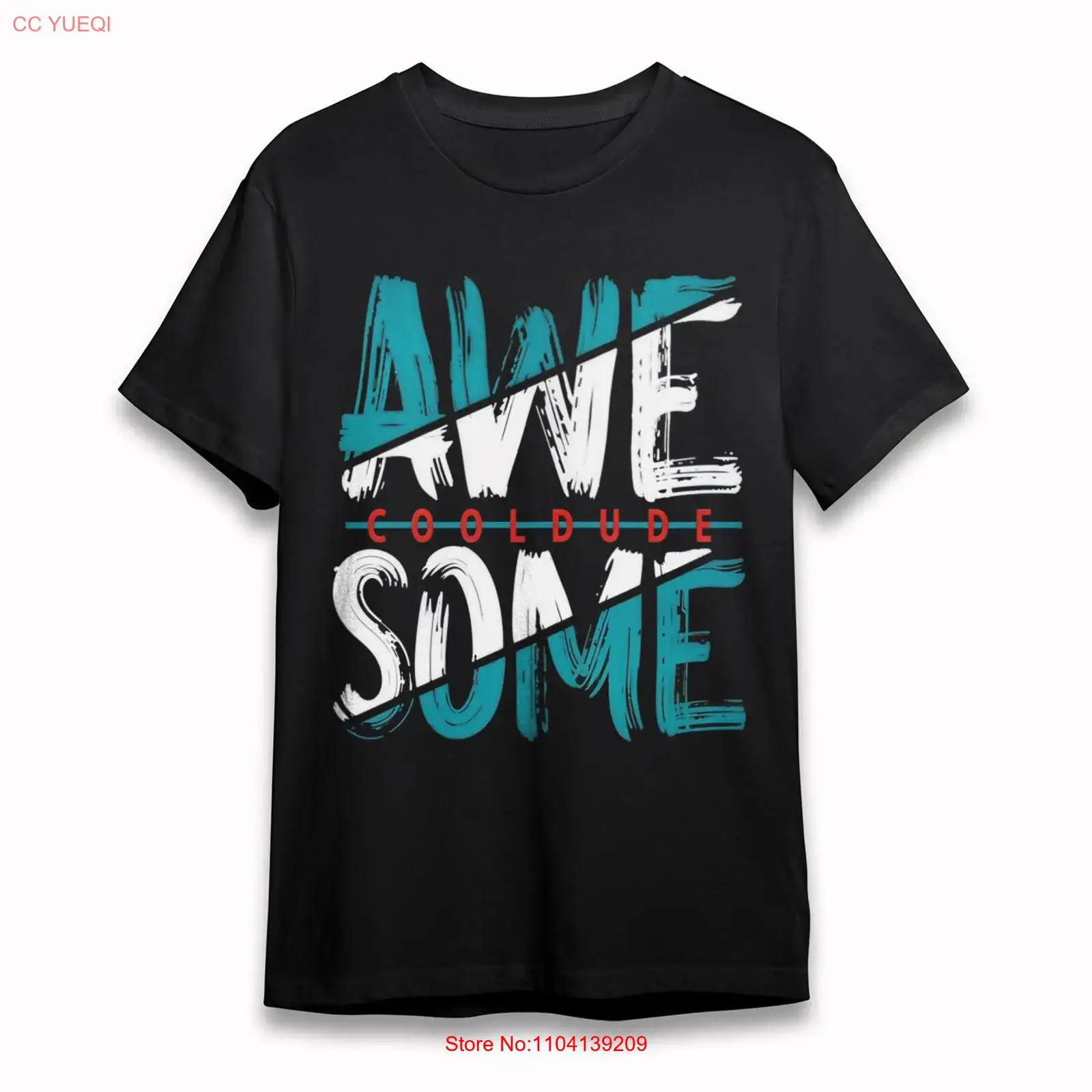 Men's T shirt With Bold AWESOM - Vintage Fashion Font ulasan dan harga