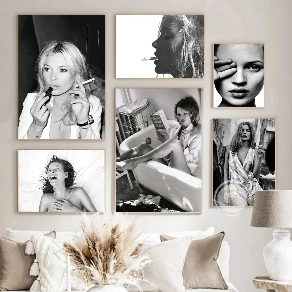 Vintage Sexy Supermodel Kate M - Vintage Fashion Prints For Wall ulasan dan harga
