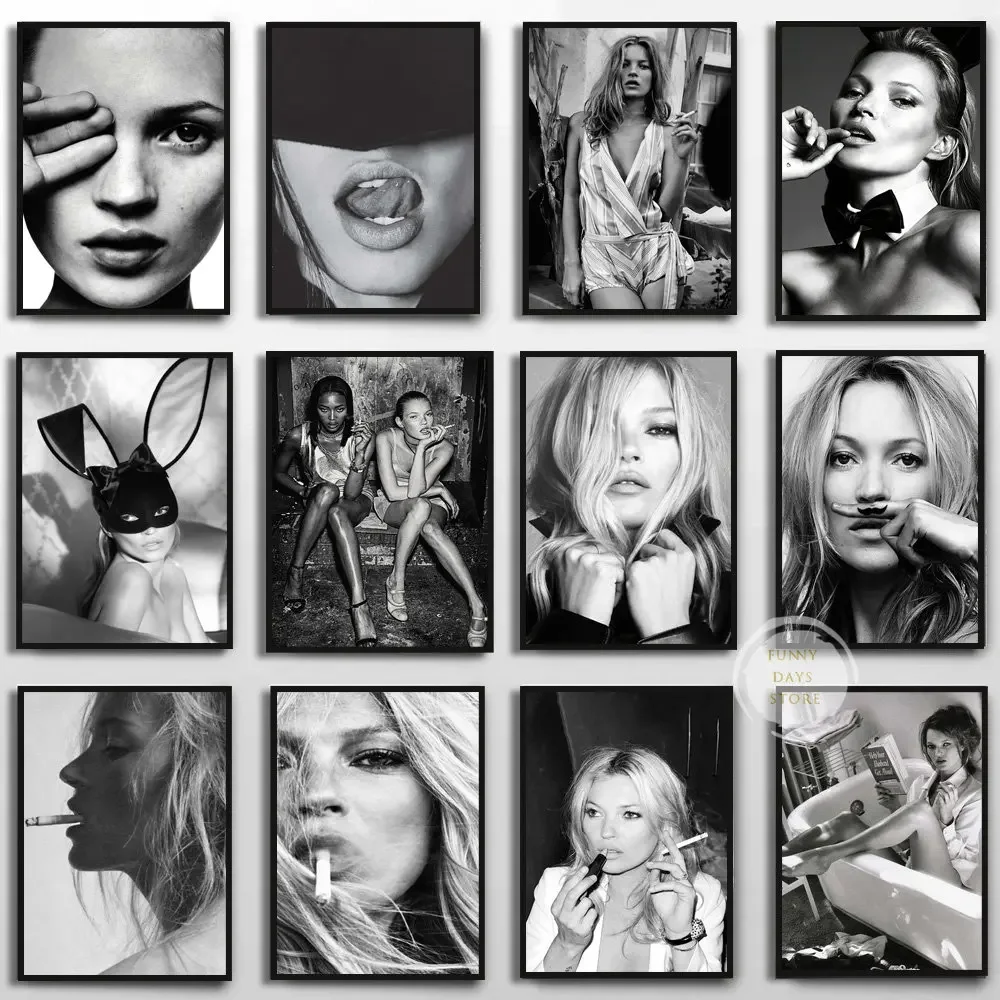 Vintage Sexy Supermodel Kate M - Vintage Fashion Prints For Wall ulasan dan harga