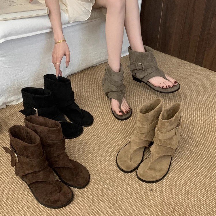 Women Peep Toe Boots Summer Ne - Vintage Fashion Luxury ulasan dan harga