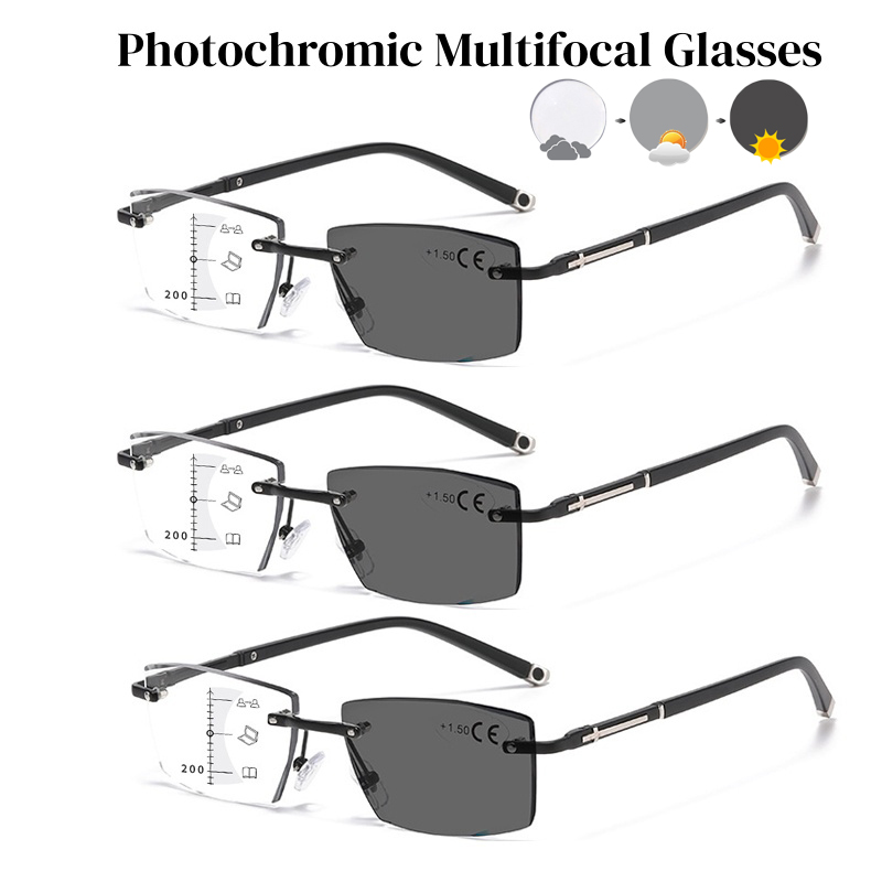 Rimless Photochromic Reading G - Vintage Fashion Definition ulasan dan harga