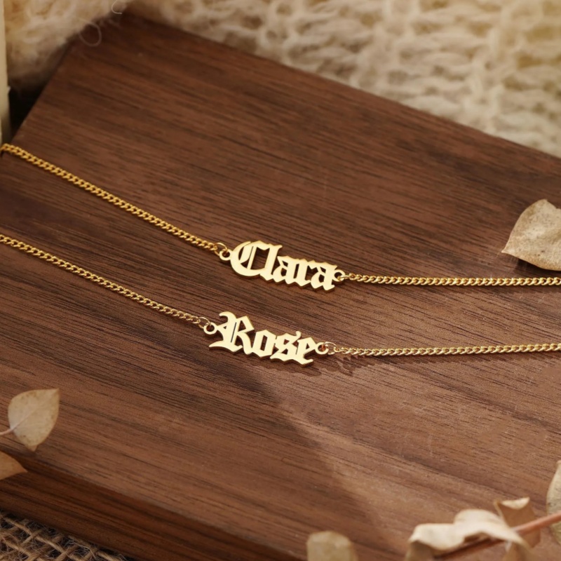 Custom Stainless Steel Old Eng - Vintage Fashion Font ulasan dan harga