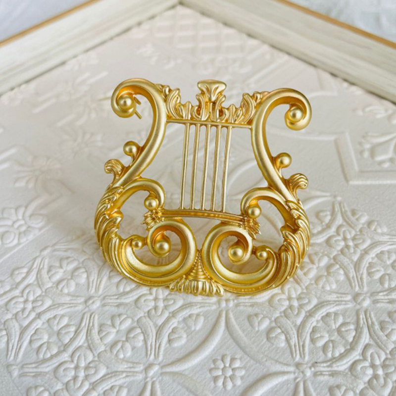 Vintage Golden Harp Brooch Jew - Vintage Fashion Postcards ulasan dan harga
