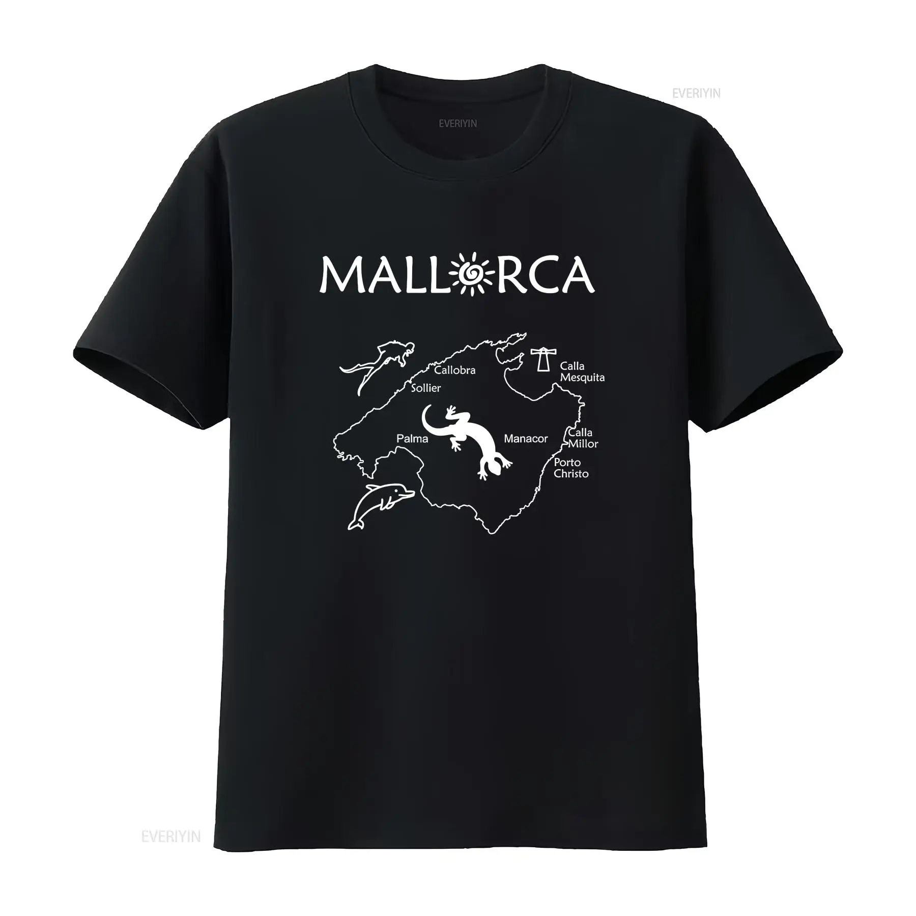 Mallorca Map T Shirt Your trav - Vintage Fashion Guide ulasan dan harga