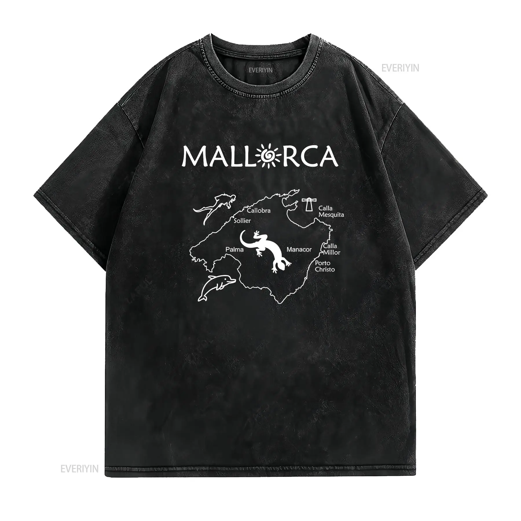 Mallorca Map T Shirt Your trav - Vintage Fashion Guide ulasan dan harga