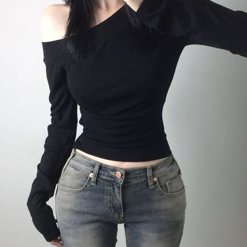 Y2K Vintage Pleated Button T-S - Vintage Fashion Streetwear ulasan dan harga