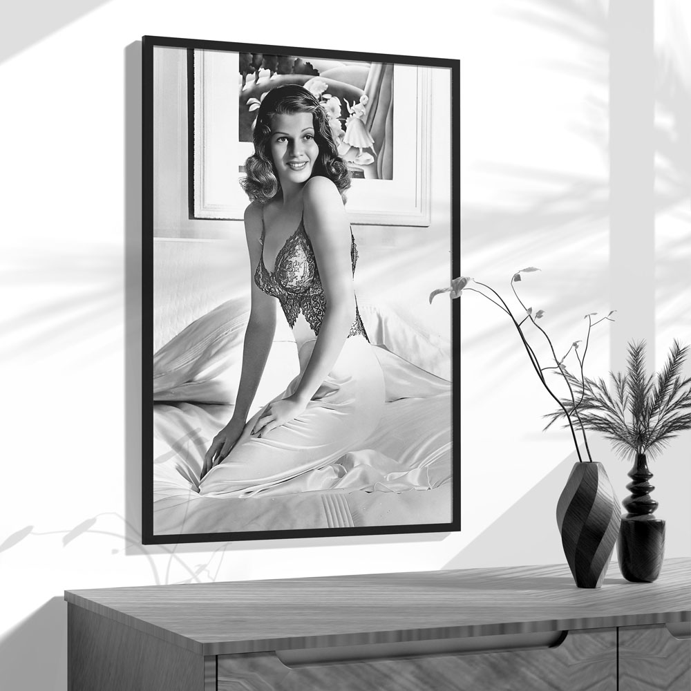 Rita Hayworth Poster,Black and - Vintage Fashion Prints For Wall ulasan dan harga